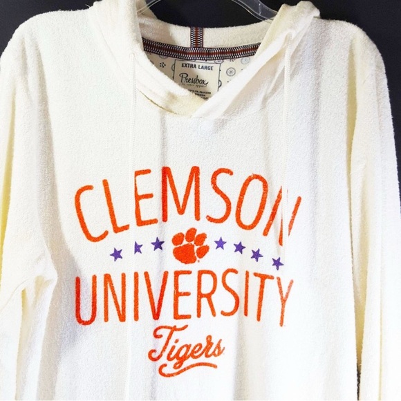 Pressbox Tops - Pressbox Cream Clemson University Tigers Hoodie